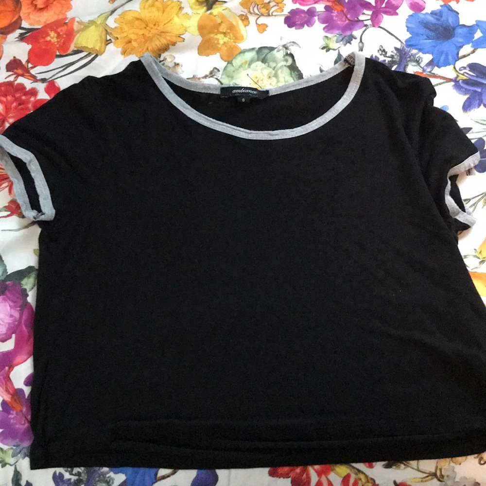 black flowy crop top